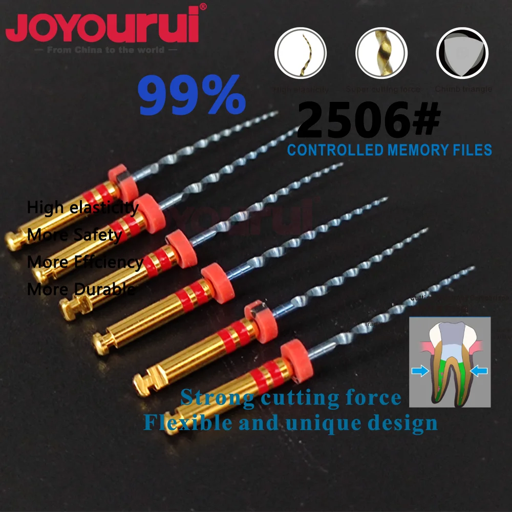 25/31mm Dentl Files Forward Rotation NiTi File System Endodontic Treatment Dentistry Materials 6Pcs/Box Products Dentistry Tools