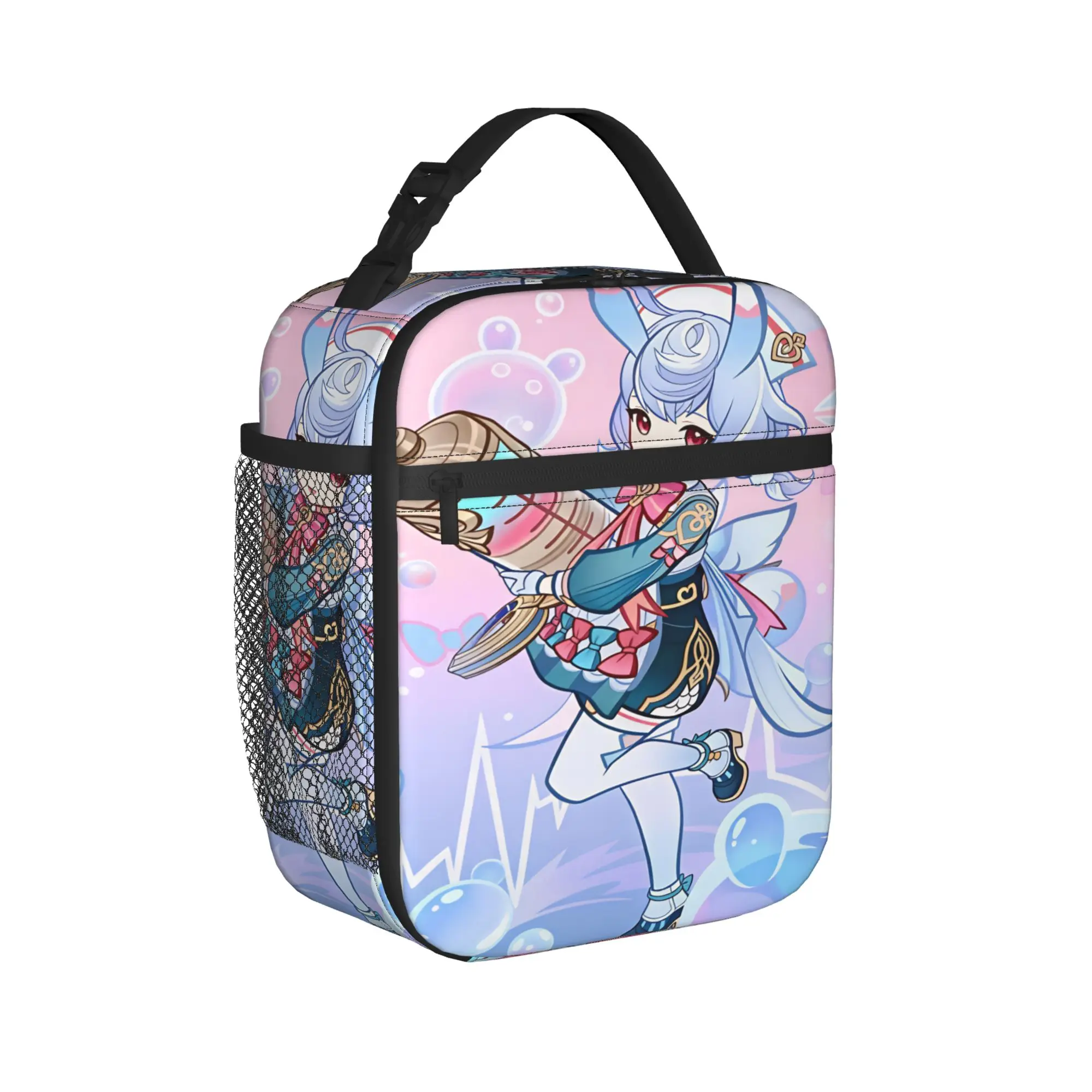 Genshin Impact Lunch Bag Game Character School Lunch Box For Adult Casual Tote Food Bags Oxford Portable Zipper Cooler Bag