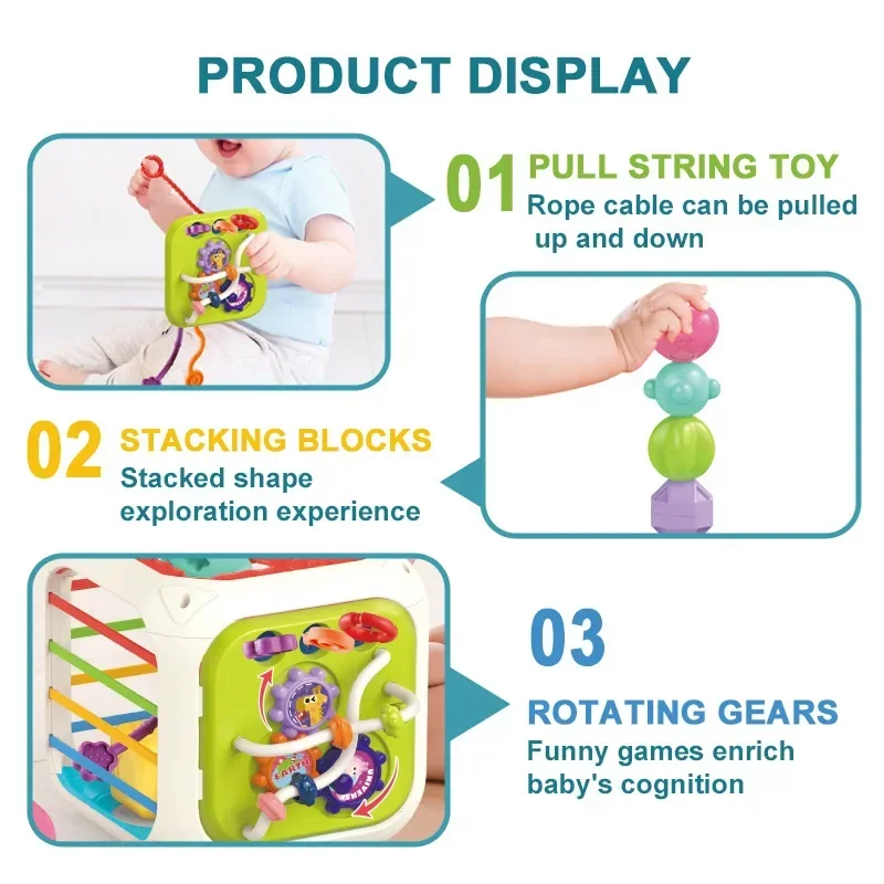 Jeu de tri de blocs de formes colorées pour bébé, jouets d'apprentissage Montessori pour enfants, cadeau de naissance, nouveau, 6, 12 mois