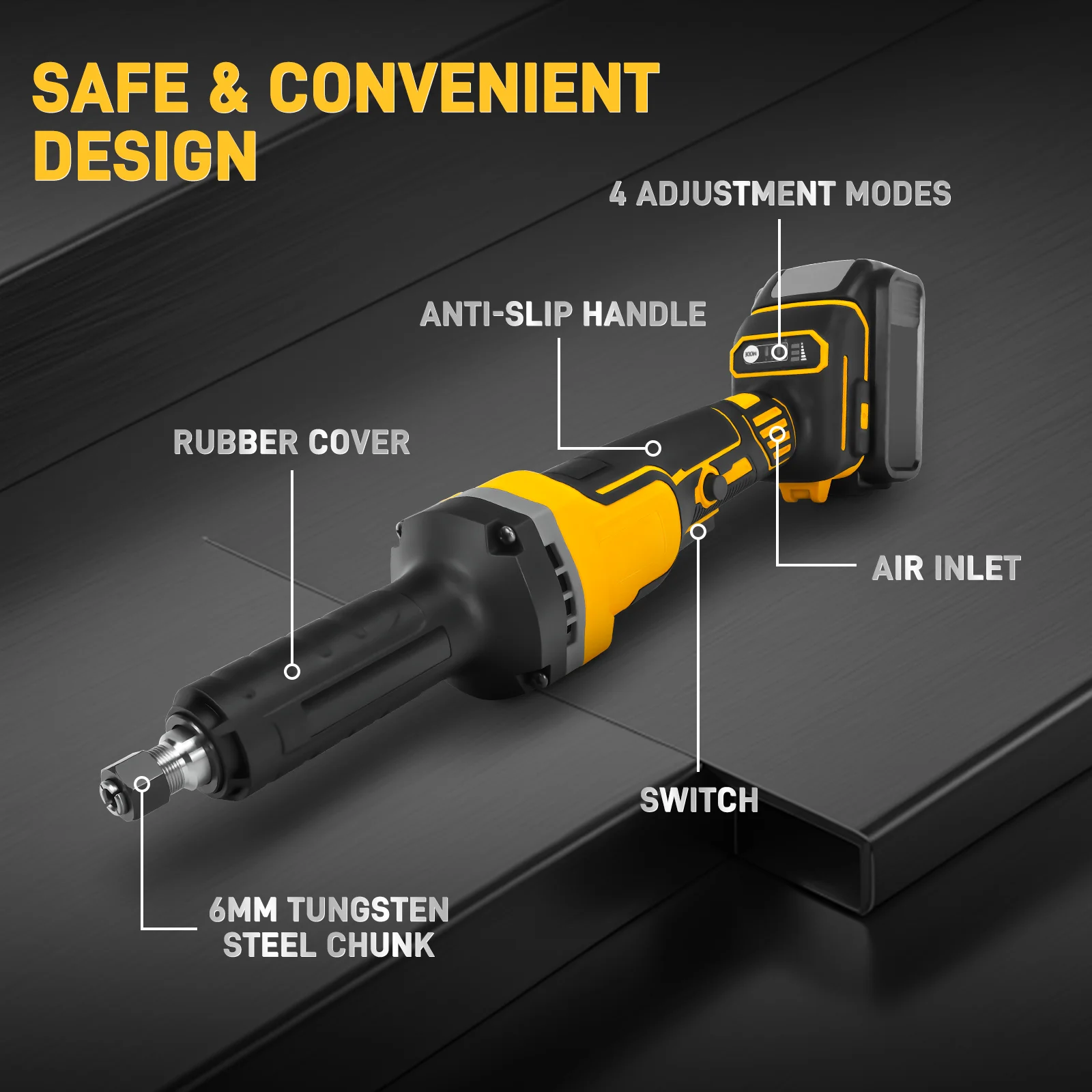 

Brushless Die Grinder Electric Straight Grinder Cordless Engraving Polishing Tool Grinding Power Tools For Dewalt 20V Battery