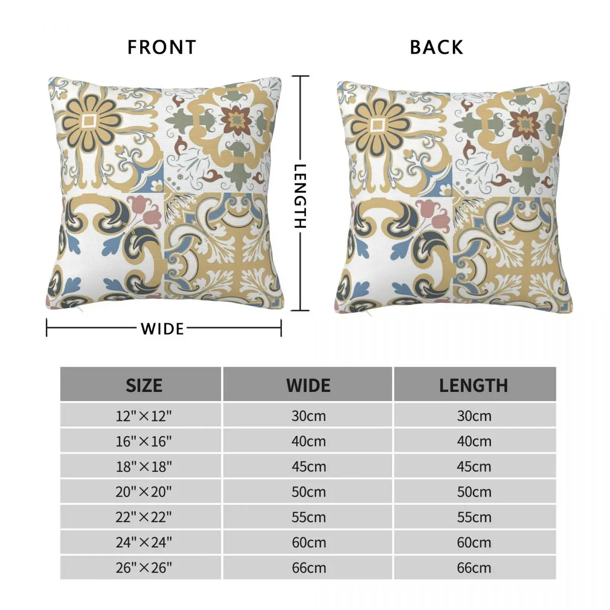 Vector Set Of Portuguese Tiles Patterns Pillowcase Pillows Cover Cushion Comfort Throw Pillow Sofa Decorative Cushions Used