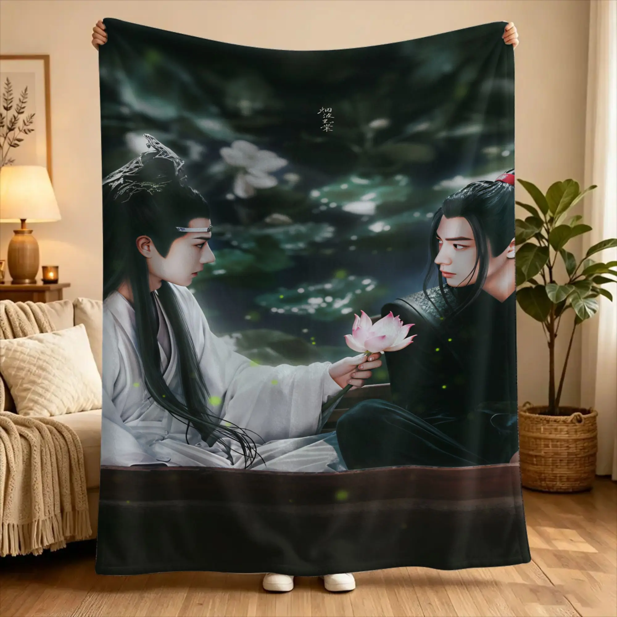 The Untamed Wang Yibo Wei Wuxian  Blanket  Picnic Flannel Bedding Throws For Couch Bed Super Soft Design Quality Bedspread