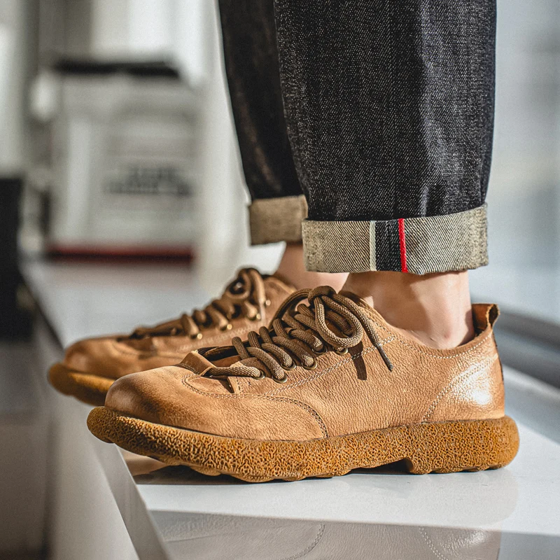 

Роскошные мужские формальные туфли из натуральной кожи на толстой подошве, модные деловые оксфорды на воздушной подушке, высококачественная повседневная обувь, новинка 2023 года