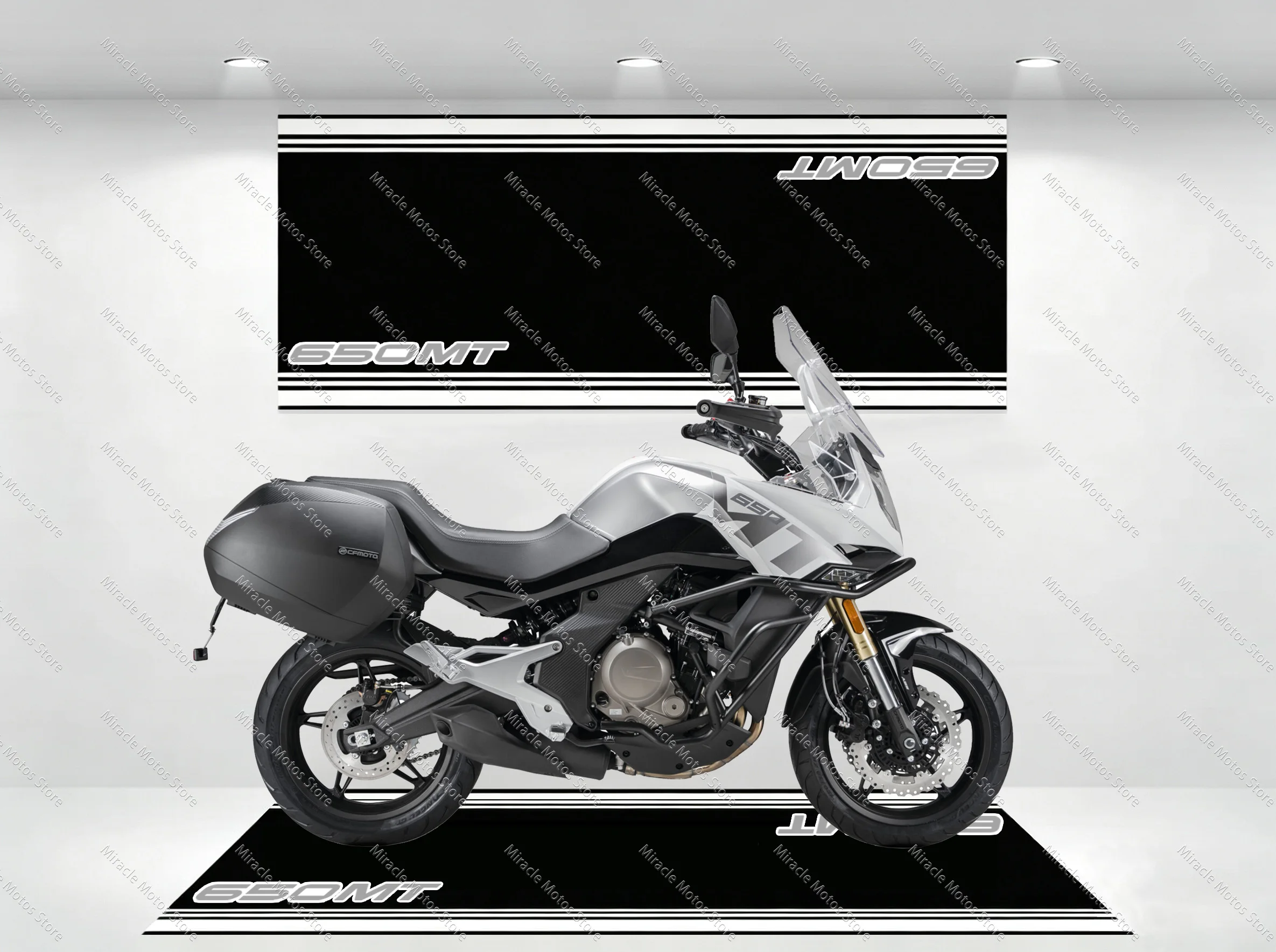 Anti-slip parking mat for 650MT 650mt motorcycle rug stain-resistant, racing-style garage display mat