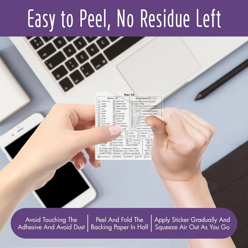 ملصقات اختصار لوحة المفاتيح لنظام التشغيل Mac Windows، ملصقات واضحة للكمبيوتر المحمول، ملصق واقٍ للملاحة السريعة
