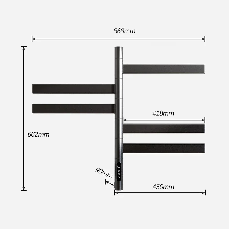 Radiator Smart Electric Heated Towel Bathroom Fast Drying Towel Rail Timing Electric Rack Antibacterial Towel Warmers