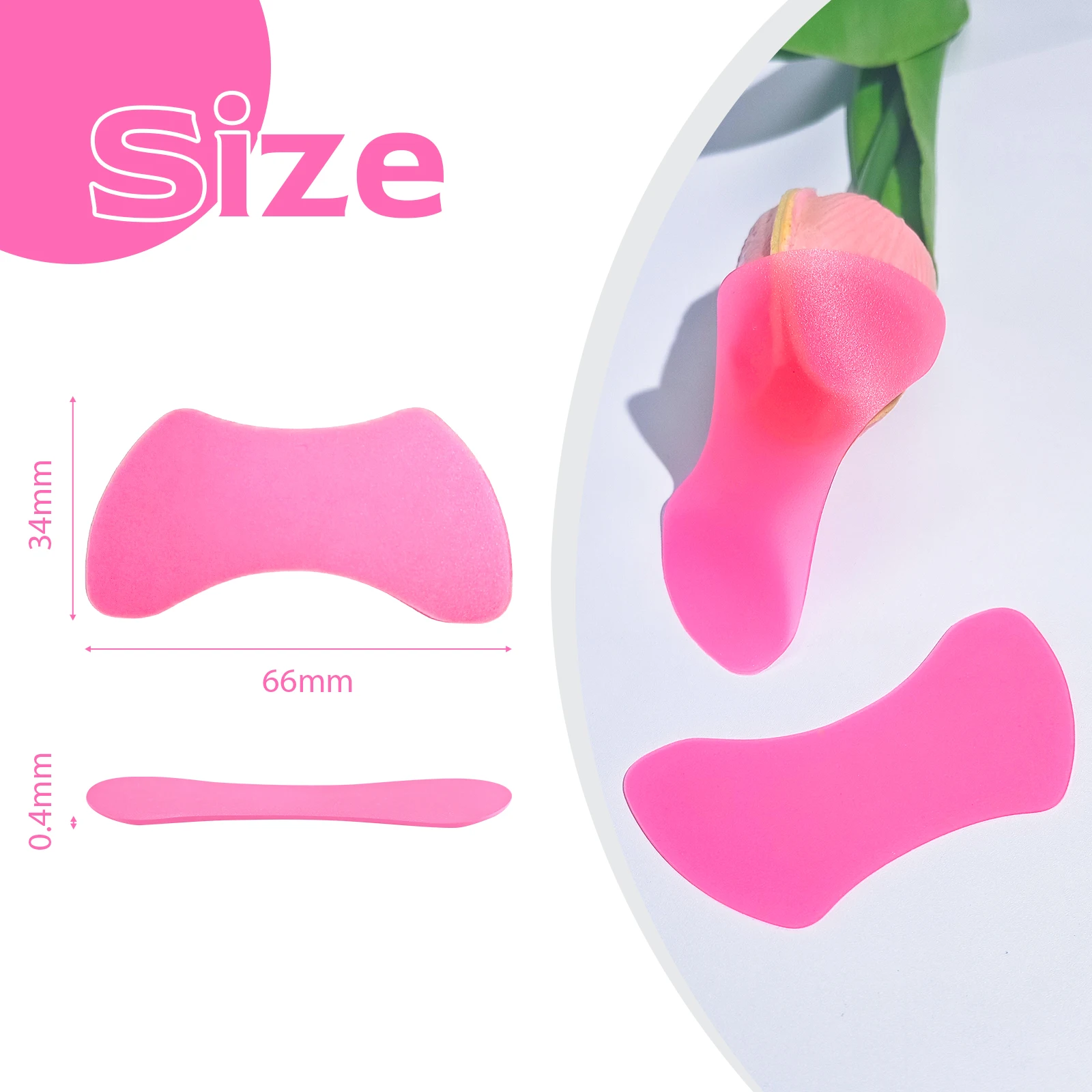 Libeauty Wielokrotnego użytku 1 para podkładek pod oczy Silikonowe podkładki pod rzęsy Przedłużanie rzęs Super lepkie podkładki pod oczy Narzędzia do makijażu — zdjęcie 2