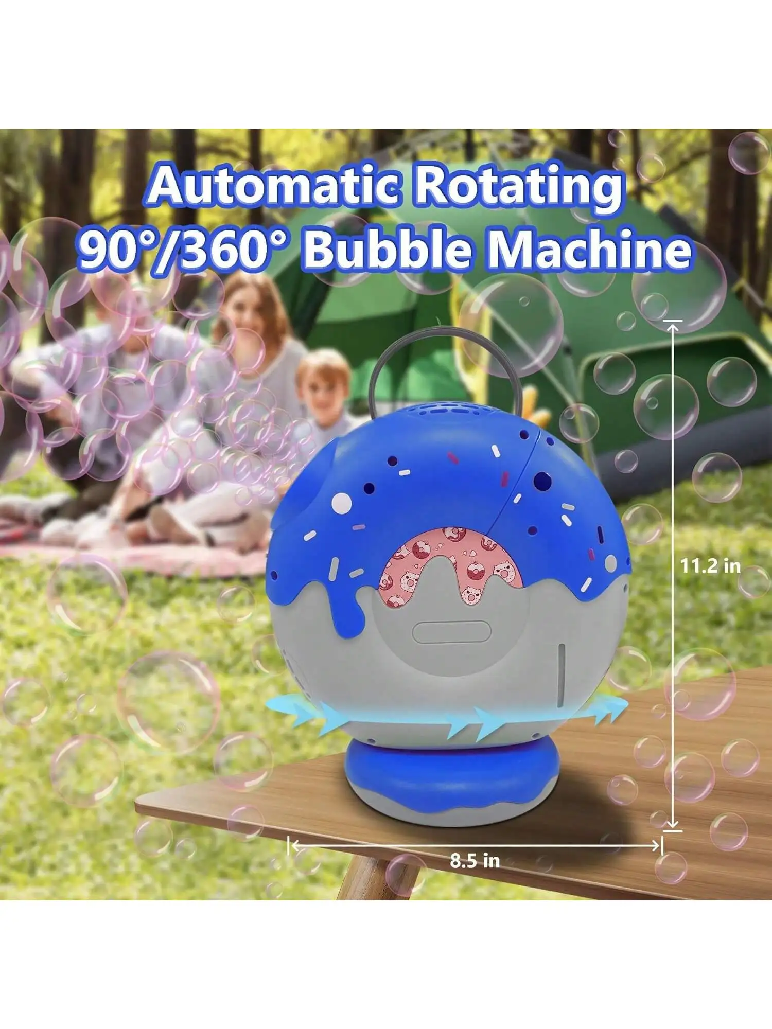 Seifenblasenmaschine für Kinder, automatischer Seifenblasenmacher mit großer Kapazität, 500 ml, mit Musik, wiederaufladbarer Akku, Seifenblasengebläse, Rot