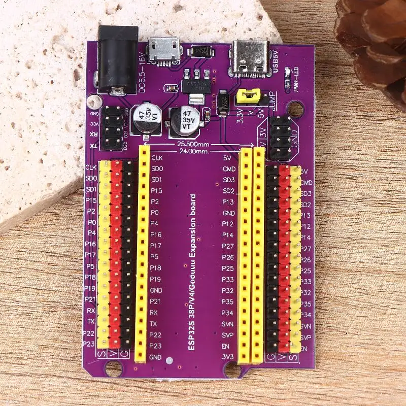 ESP32/ESP32-S Development Extension Board 38-Pin With Triple Power Input (Type-C/Micro USB/DC) For Stable DIY Applications