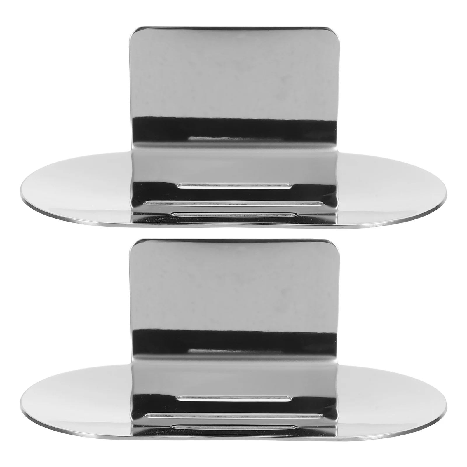 

2 Pcs Restroom Soap Holder Bathroom Rack Silver Rectangular Tray Decorative Sink Trays for