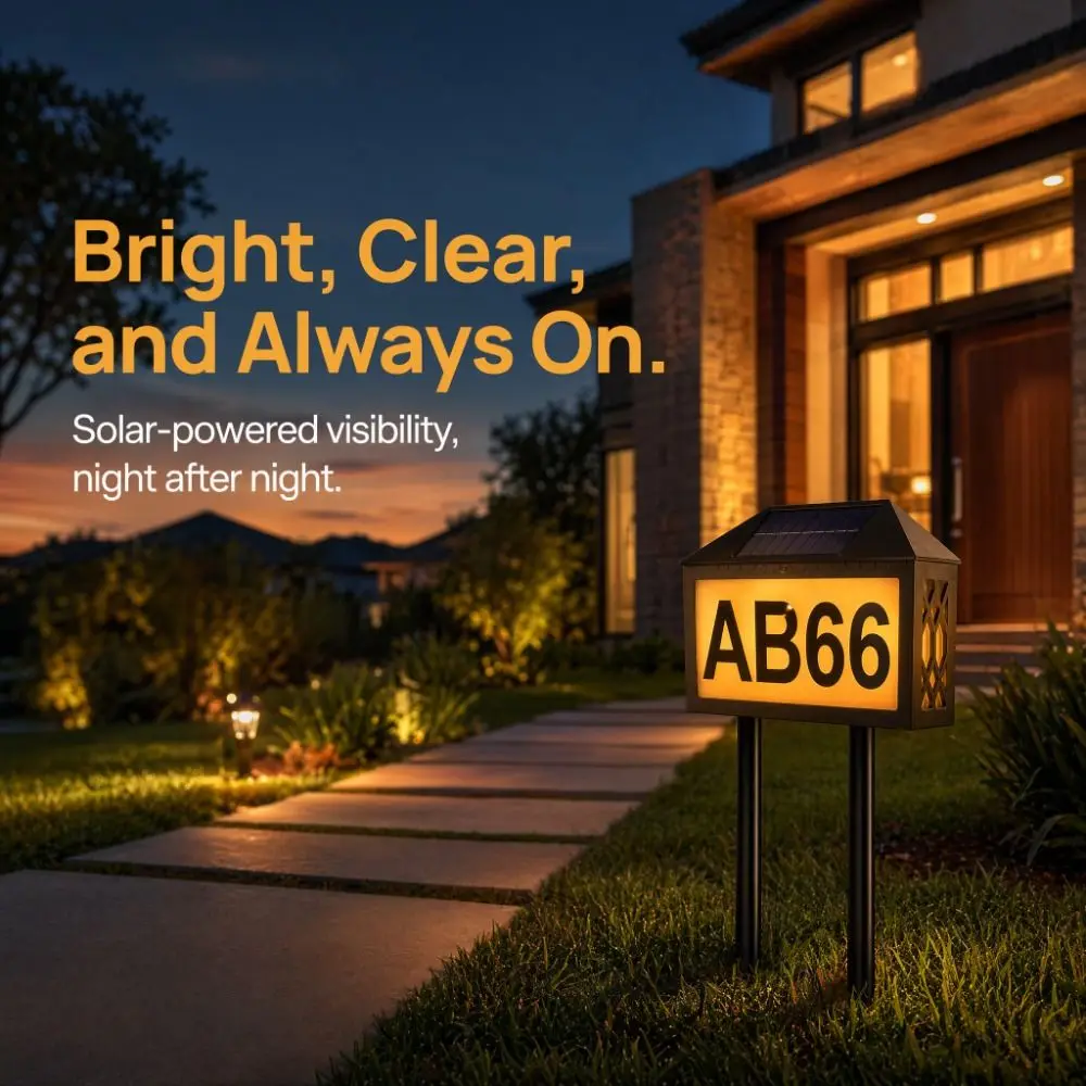Dual Use Installation Solar LED Address Number Light Wall Mount Automatic Charging Color Changing LED Lighting Stake In-Ground