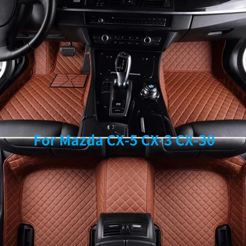 Custom Car Floor Mats For Mazda CX-5 2015-2023 CX-3 2015-2023 CX-30 2020-2023 Full Coverage Floor Mats Luxury Floor Liners