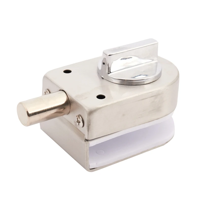 Glass Sliding Door Latch Lock Non-Apertured Stainless Steel Glass Door Lock For Shower Room Bathroom Accessories