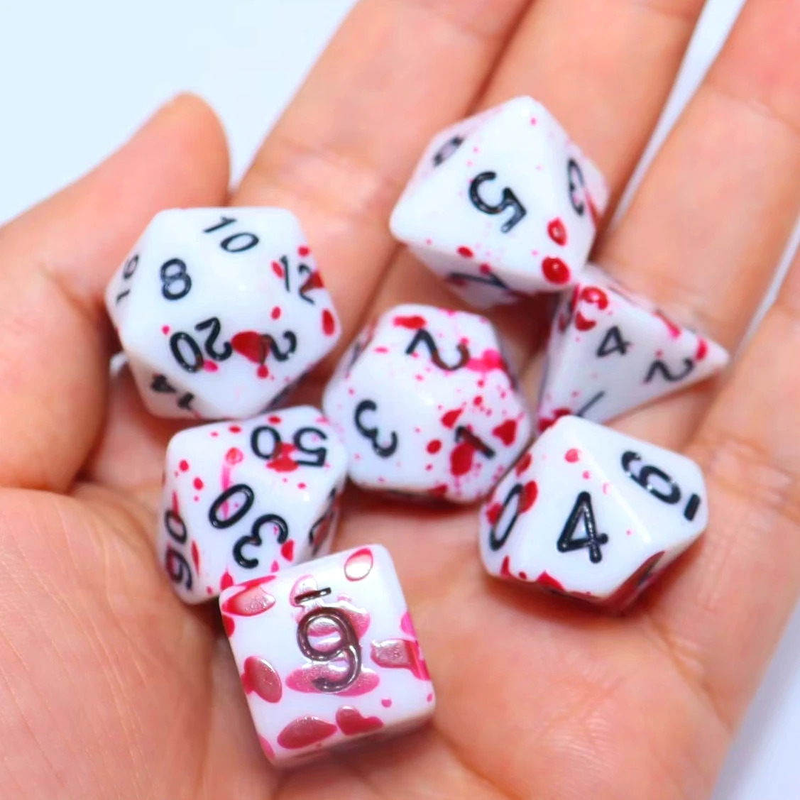 

Полигедральный акриловый игровой набор игральных костей, настольная игра для ролевых игр, расслабьте ваш внутренний воин D4 D6 D8 D10 D12 D20 (ATQ)