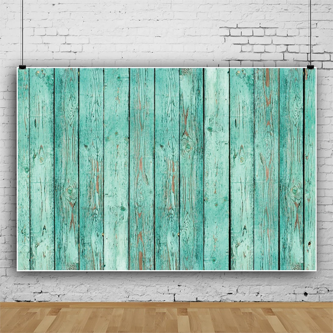 Laeacco-telones de fondo de madera azul para fotografía, tablero de madera sin costuras desgastado Vintage Grunge, retrato de Baby Shower para niños