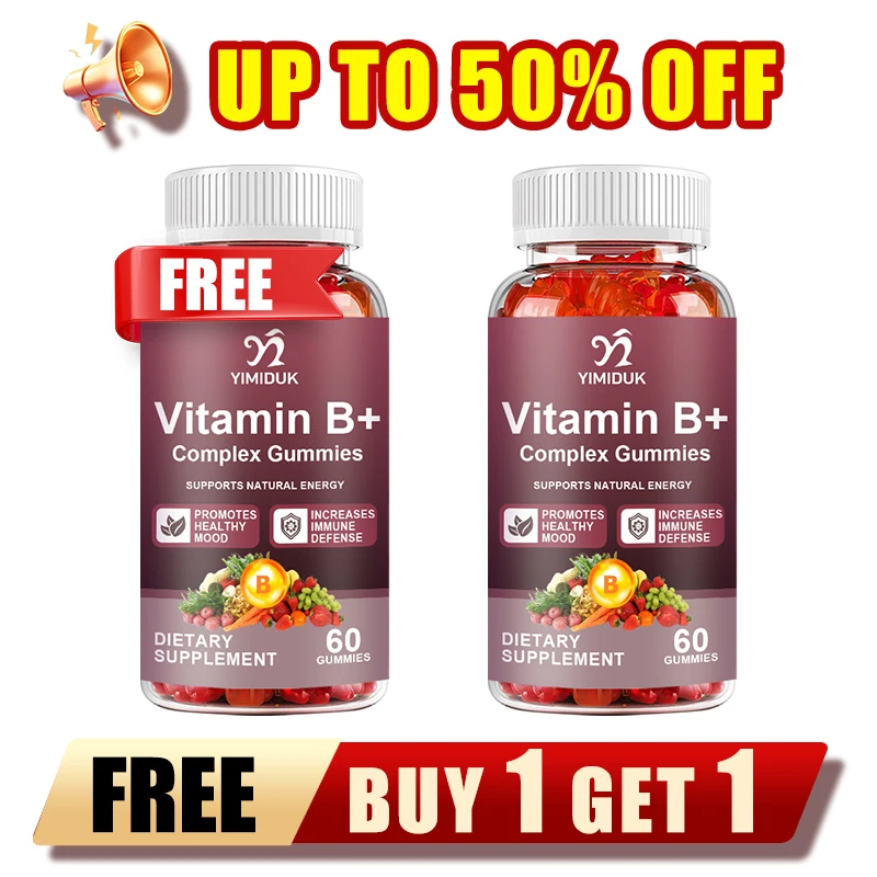 

Vitamin B-Complex Gummies - Vitamin B12, B1, B2, B3, B5, B6, B7 & B9 - B Complex with Vitamin C & Choline - Energy, Brain & Mood