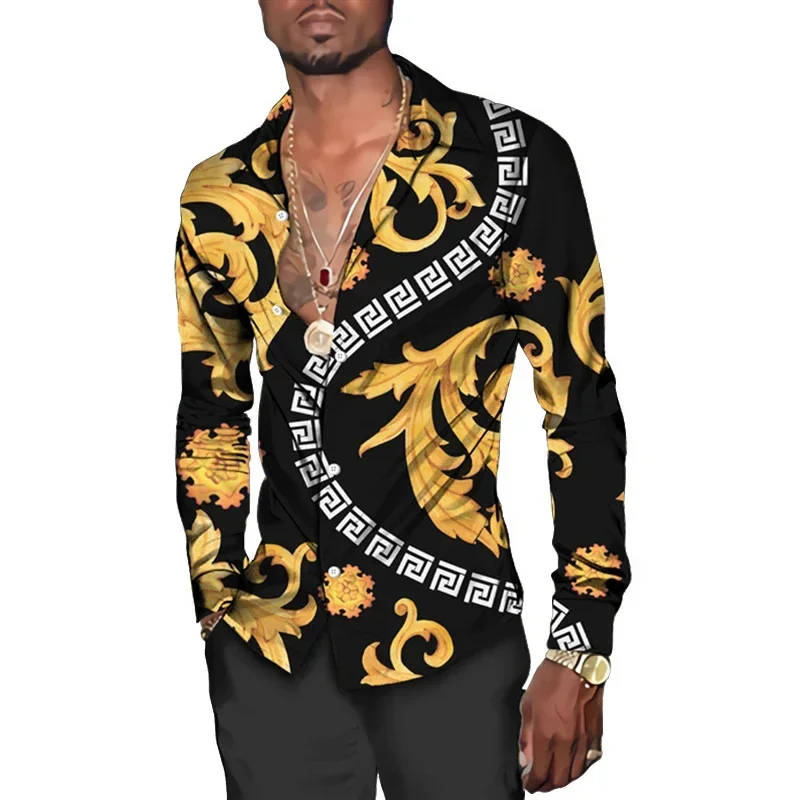 

Fashionable high-end men's Hawaiian vacation shirt 3D printed street short sleeved loose and comfortable shirt