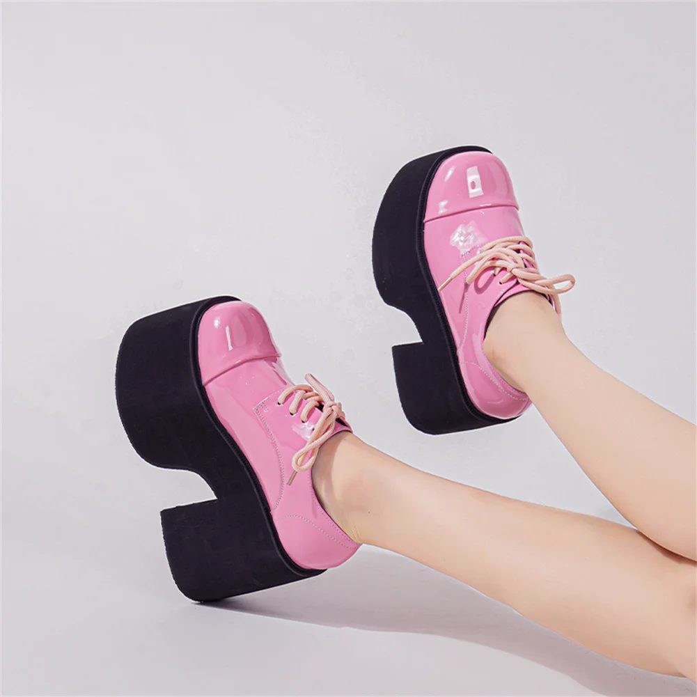 Brand New Ladies High Platform Pumps Fashion Lace-up Solid Chunky High Heels women's Pumps Party Office Sexy Woman Shoes
