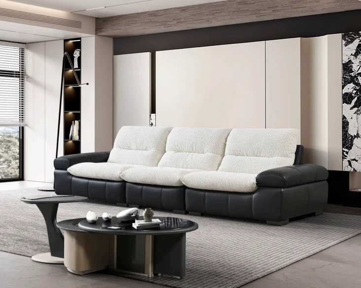 #Luxury Modern Modular Fabric Three Seat Corner Square Sectional Sofa Set For Living Room