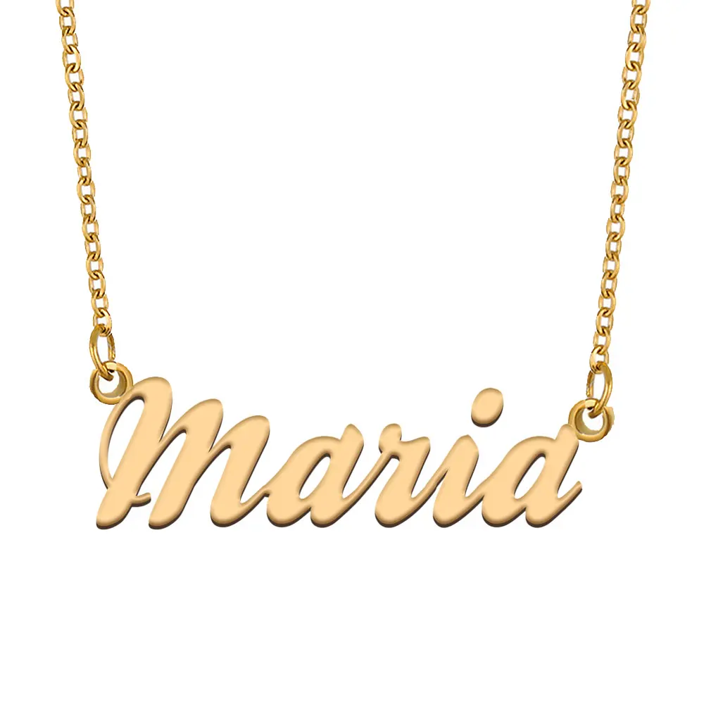 

Maria Name Necklace for Women Stainless Steel Jewelry Gold Plated Nameplate Pendant Femme Mothers Girlfriend Gift