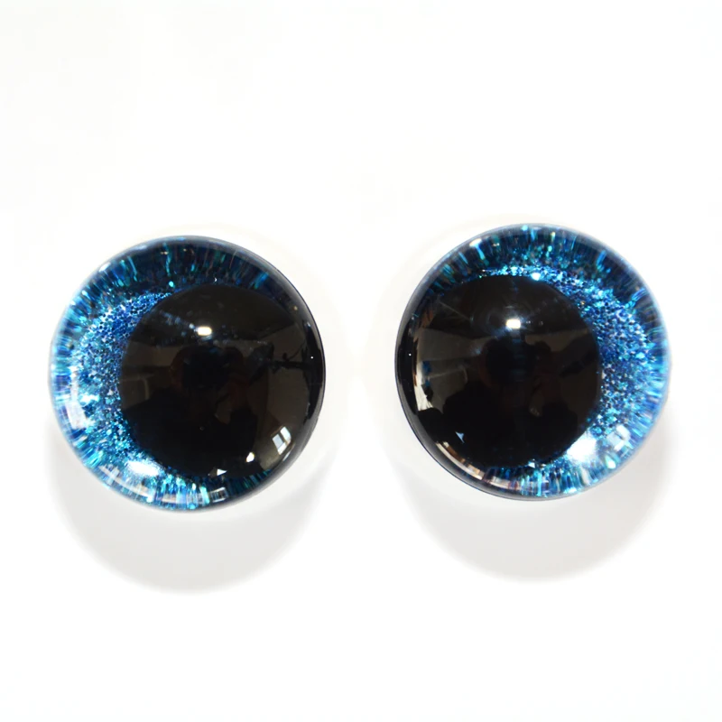 12pcs - 6 Pairs 3D Glitter Plastic Craft Safety Eyes, for Amigurumi, Knitting and Crochet Projects, Doll Making Supplies