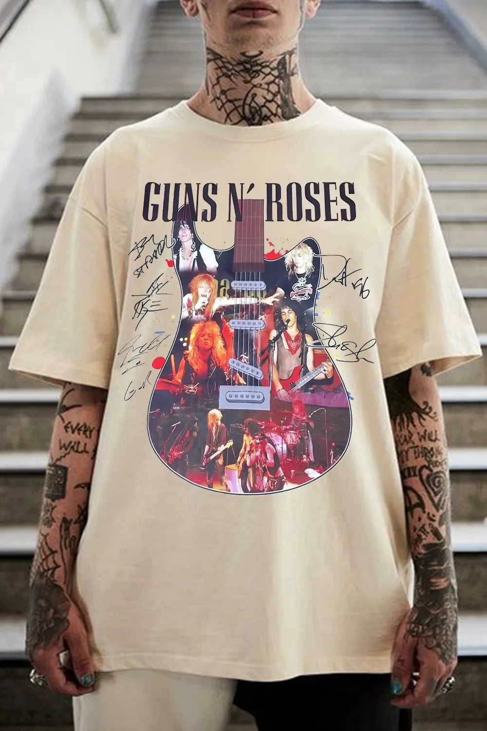 2026 Guns N' Roses Band T Shirt Mens Womens Cotton Tees Ummer Casual Short Sleeve Round Neck Clothing Loose Tops Trend