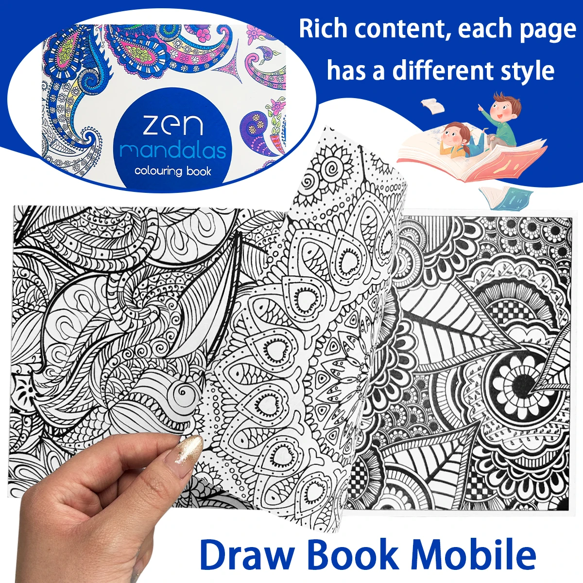 "Libro para colorear de Zen Mandalas: diseños intrincados de Paisley y Mandala, libro para colorear de relajación para adultos para atención plena y creatividad