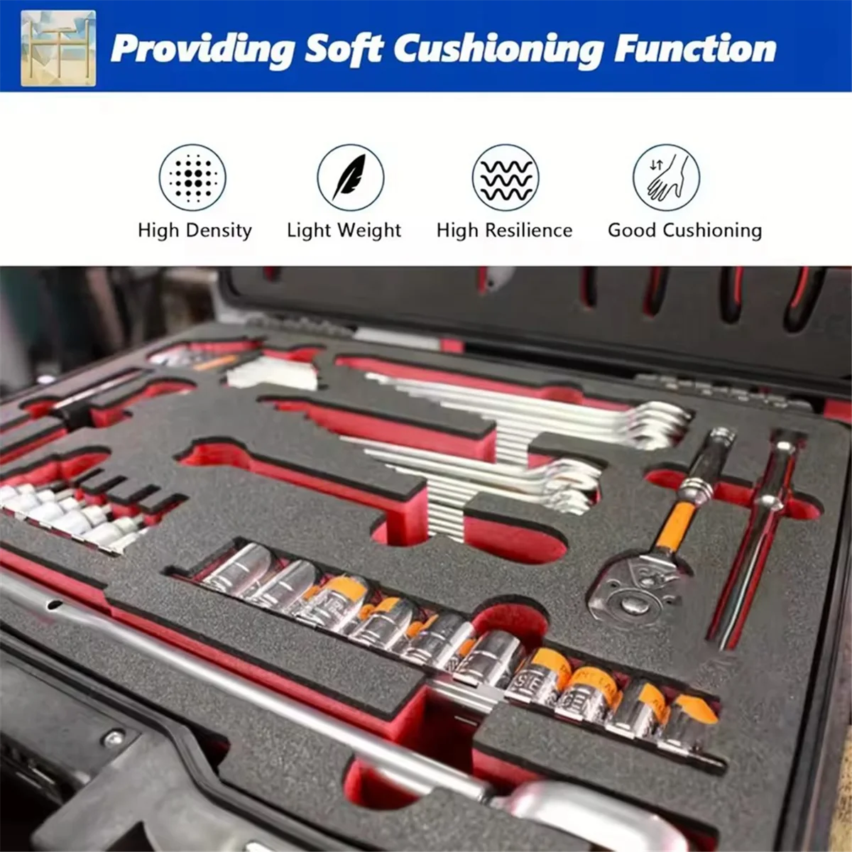 A83Z 2PCS Customizable Foam Sheets for Toolbox Organization, Shock-Absorbing Protection 400x300x50mm