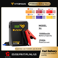 VTOMAN X4 2500A Auto Jump Starter 150PSI Air Pump Car Battery Emergency Boosters Starting Device Car Starter for  8.5L/6.0L