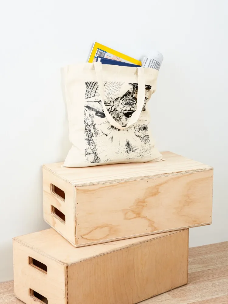 Triptych P2 Tote Bag Fabric bag supermarket folding bag women shopper women