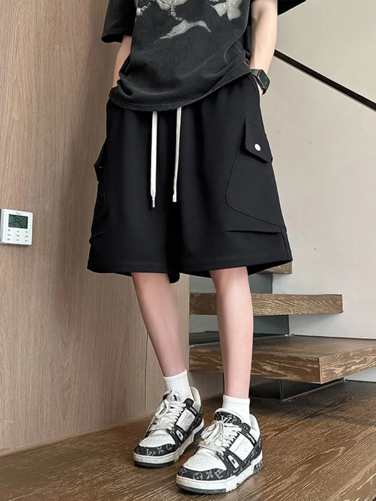 

Мужские летние тонкие свободные прямые повседневные брюки American Sle Workwear средней длины с пятью карманами, дышащие