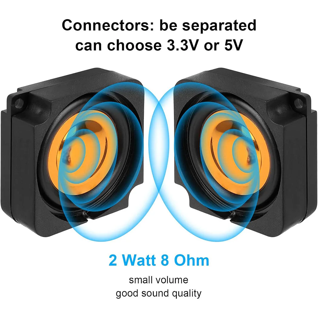 Speaker 2W 8Ω Single Cavity Mini Speaker Full-Range Cavity Micro Loundspeaker for Arduino with JST-PH1.25-2Pin Interface