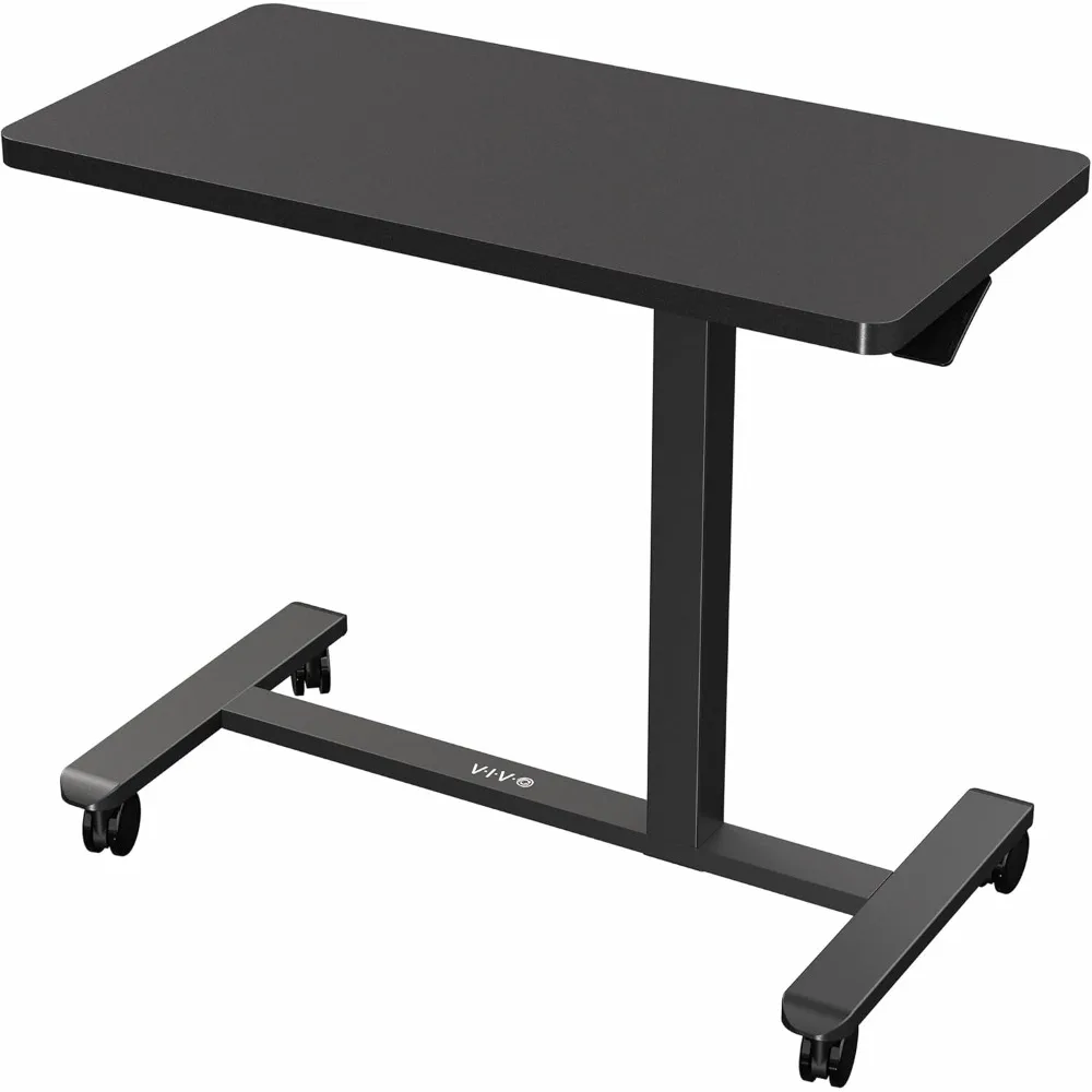 

Mobile 32 x 16 inch Over Couch Laptop Table, Height Adjustable Bedside Desk for Recliner, Black, CART-V02L