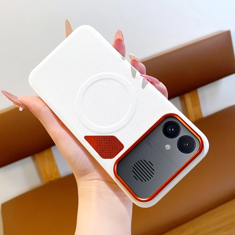 

For Redmi K90 Max Case ELVEV Magnetic Luxury PU Leather Dropproof with Heat Dissipation Phone Cover