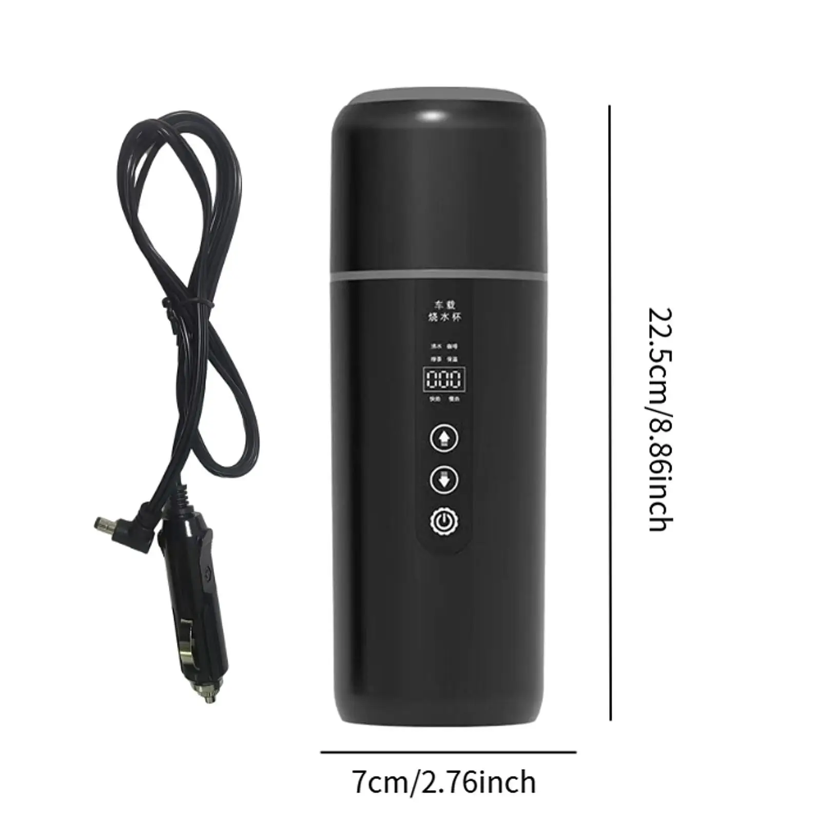 Car Kettle Boiler Smart Heating Car Cup Temperature Display Portable Car Heated