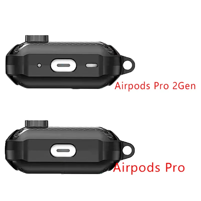 Чехол-переключатель для Airpods Pro 2, чехол из ТПУ и поликарбоната, защитный чехол для Apple AirPods 3, 2, чехол, аксессуары для наушников с узором из углеродного волокна