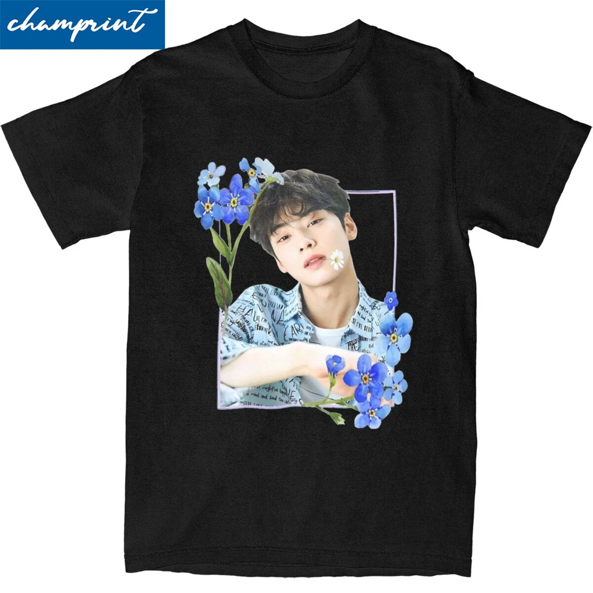 Men Women Cha Eun Woo Kpop T Shirts Cotton Clothes Vintage Short Sleeve Round Collar Tees Big Size T-Shirt