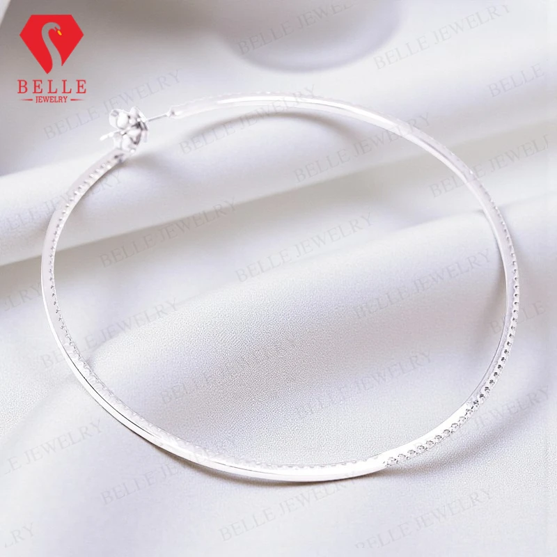 

Customized Big Hoop Earrings with 272pcs D Color VVS1 Round Moissanite Hearts and Arrows for Christmas Gift Fashion Jewelry