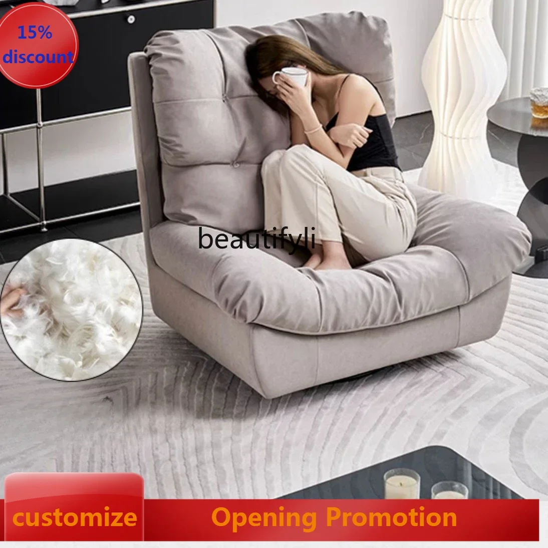 

new styleCloud Sofa Single Rotating Leather Italian Living Room Leisure Lounge Sofa Chair ss 7304