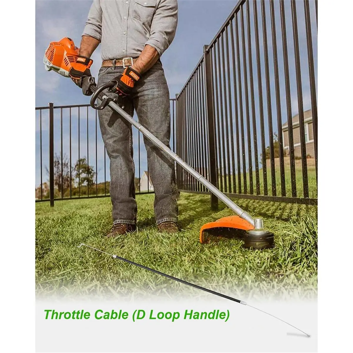A20I Throttle Control Cable Fit for HT70 FS85 FS75 HT75 KM85, D-Ring Handle, Replace 41371801107 4137 180 1107