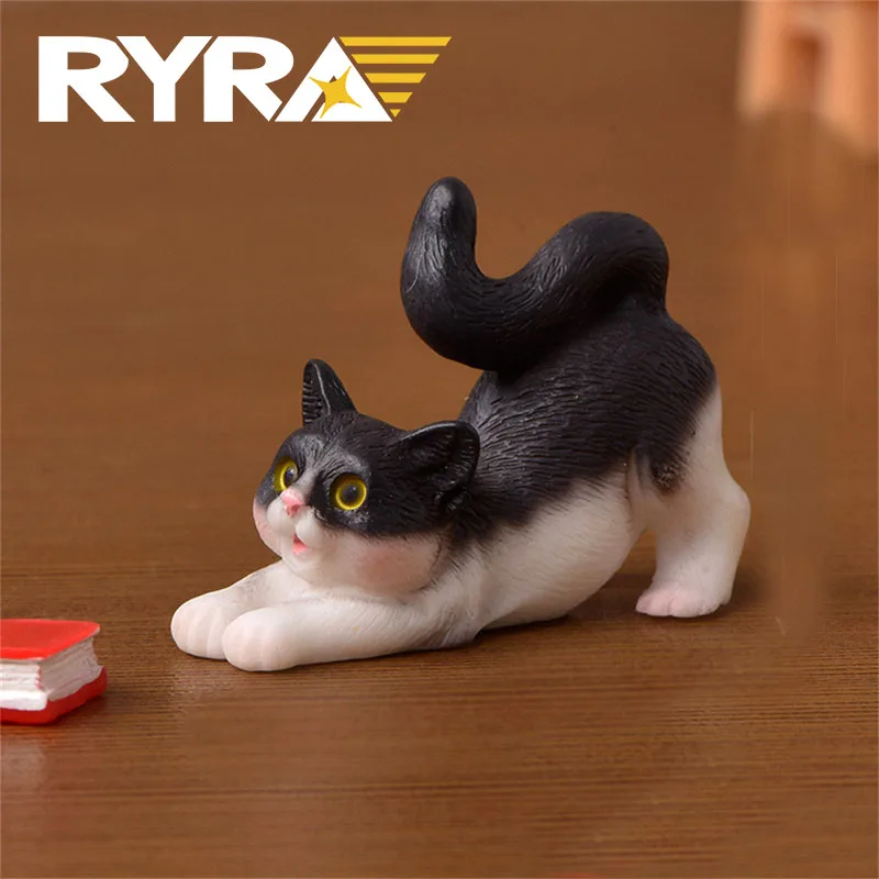 Cute Cat Stool Ornament For Kids Children Baby Garden Kitten Ornament Gift Room Decoration Toy Miniature Figurines Home Decor