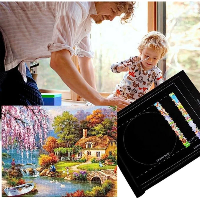 Jigsaw Puzzle Mat Roll Up - 2000 1500 Pieces Saver Large Puzzles Board for Adults Kids, Easy Puzzle Storage Puzzle Saver
