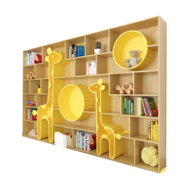 

The whole wall custom kindergarten special-shaped bookshelf new giraffe creative bookcase early education library children's