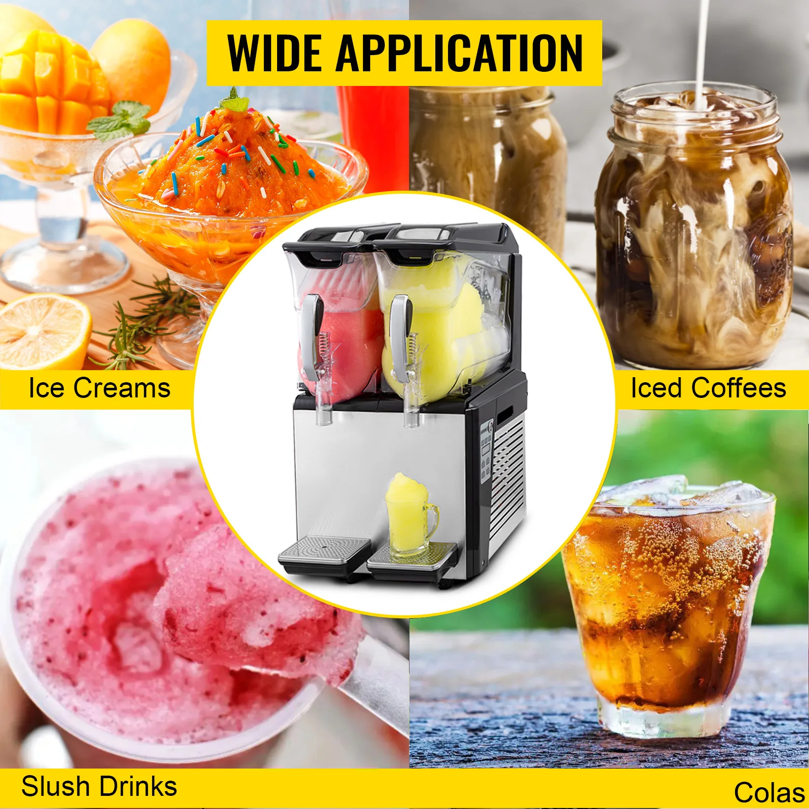 VEVOR 10L 20L 30L Slushie Machine Commercial Ice-Cool Juice Smoothie Slush Maker Frozen Drink Dispenser Vending Machine for Home