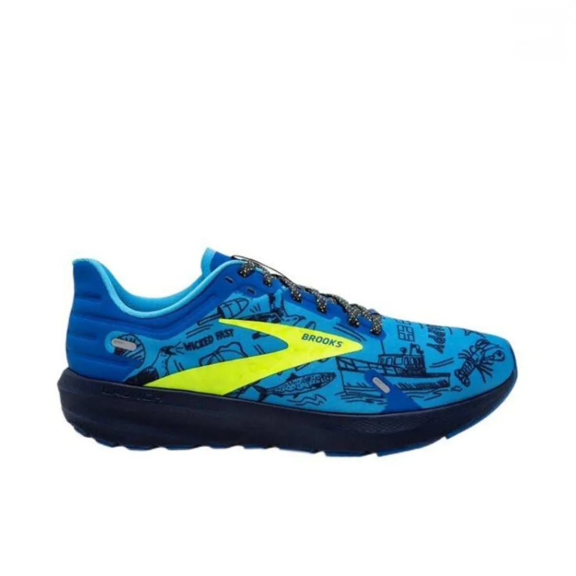 Brooks Launch Speed 9 ultra lightweight cushioning, durability, comfort, breathability, casual sports running shoes, navy blue