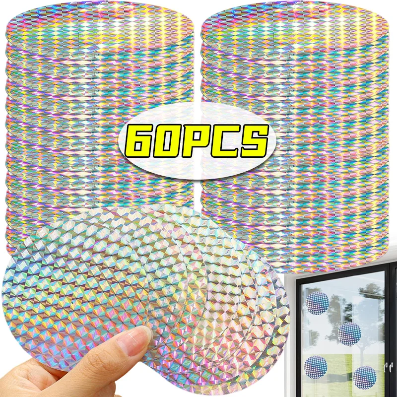 Reflective Bird Repellent Window Stickers Circular Laser Bird Scare Paste Tape Anti-Pigeon Deterrent Adhesive Patch Garden Decal