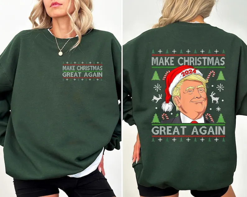 Trump Make Christmas Great Again Sweatshirt Winter Clothes Women Sweatshirts Y2k Clothes Funny Kawaii Clothes Autumn Long Sleeve