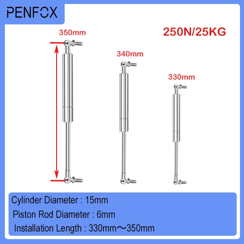 

1 PC 330mm-350mm 250N/25KG Medical Equipment Food Machinery Stainless Steel Furniture Strut Bar Car Gas Spring Rod Yacht Door
