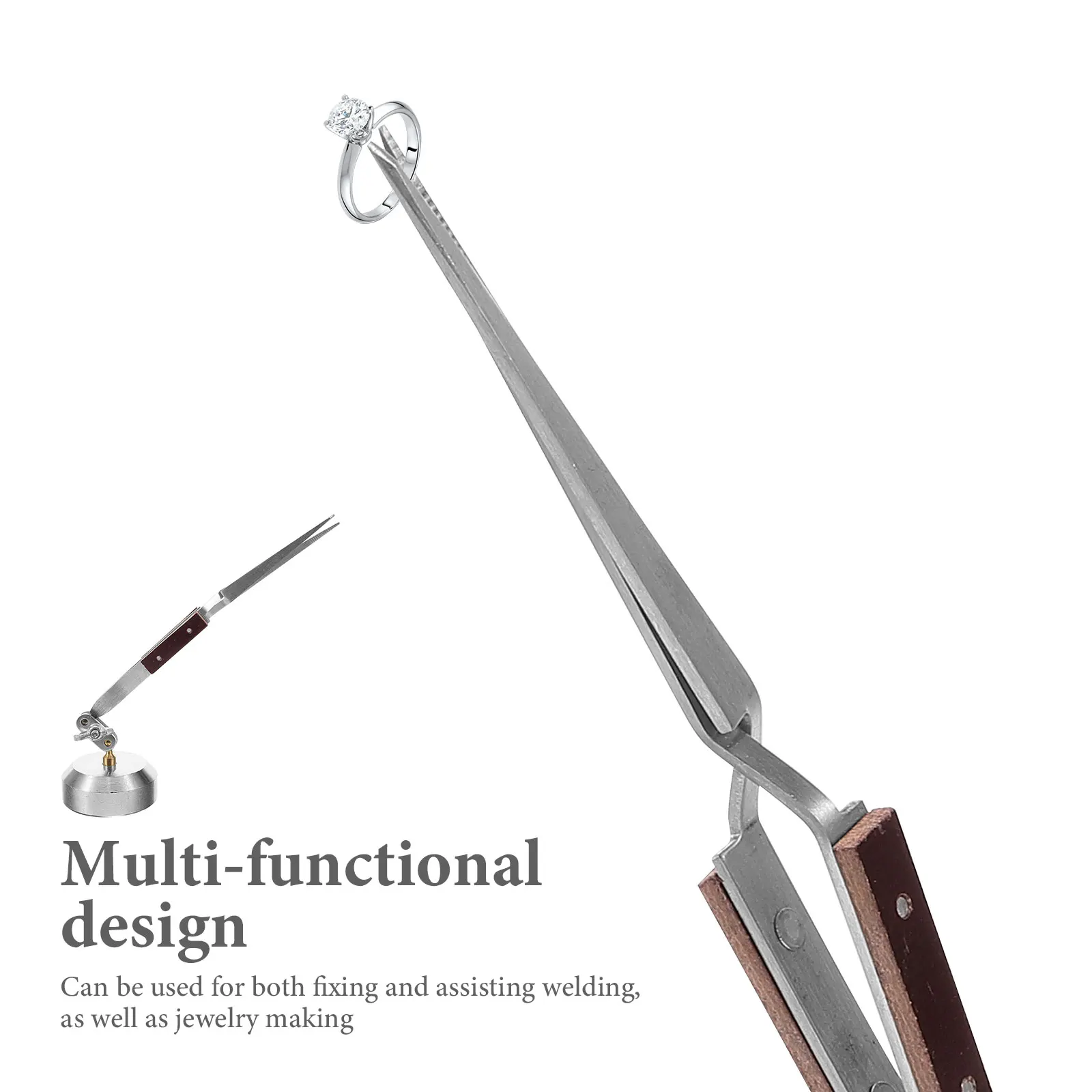 

Third Hand Desktop Curved Tip Rebound Clamp Precision Soldering Tool Jewelry Making Multifunction Non-Slip Tweezers Welding