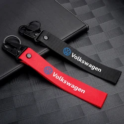 1/2pcs Car Accessories Metal Ribbon Key Chain Key Rings Badge for Volkswagen VW R Line GTI Golf 5 7 Caddy Passat b6 Tiguan Polo